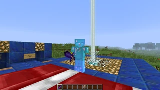 Игрок в алмазной броне и с мечом под эффектом зелья невидимости.