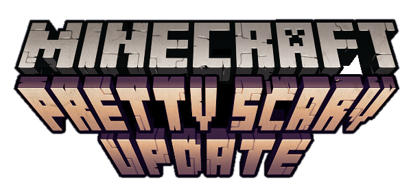 Pretty scare. Minecraft pretty Scary update. Minecraft logo. Лого апдейтов МАЙНКРАФТА. Надпись update Minecraft.