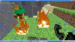 При нажатии F5 начинается дождь. Дождь не тушит огонь.