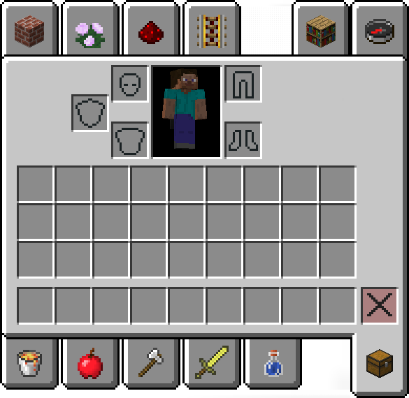 Как сделать инвентарь в minecraft
