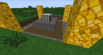 Шаг 3: Из любого материала построить колонны высотой в 2 блока + верхним блоком из светящегося камня (итого высота колонны 3 блока).