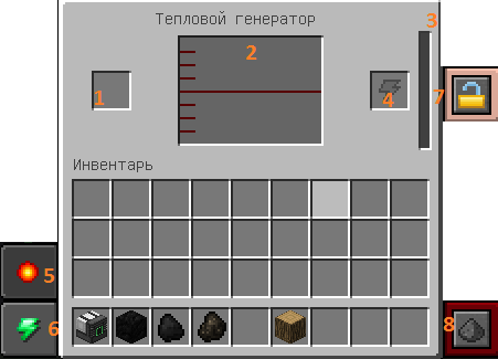 Интерфейс теплового генератора (Mekanism)