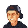 Портрет Яспера Бурстры в стиле пиксель-арта.