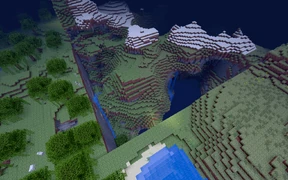 Верхний мир, содержащий чанки Небесного мира в сетевой игре