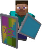 Игрок с двумя крашеными щитами.