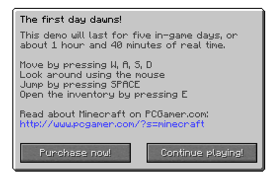 Сообщение, которое знакомит Вас с игрой в самом начале игры