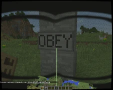 Напис «OBEY» на табличці