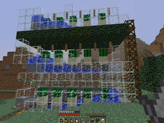 Етап 10 (необов'язковий). Можлива споруда ферми в кілька ярусів, головне пам'ятати, що установка блоків обмежена висотою 255.