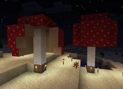 Червоні гриби, лівий спеціально розрізаний