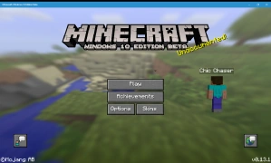 Екран головного меню в Windows 10 виданні до Alpha 0.15.0.