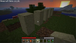 Етап 3. У центрі через один блок поставте по 2 блоки піску.