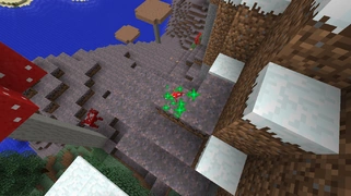 Зелені частки навколо гриба при перетворенні в величезний (при використанні кісткового борошна)