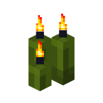 Three Green Candles (lit)