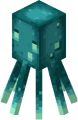 Minecraft Earth中出现的发光鱿鱼。