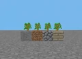 此版本所有可用的方块。请注意木板和树苗的纹理分别使用了Classic 0.0.9a和0.0.13a中的。[注 1][注 2]