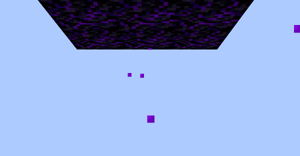 Falling obsidian particle