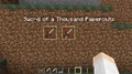 Dinnerbone 放出的截圖，展示了準心指向物品時物品自訂名字的顯示[4]