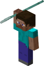 Steve aiming with Trident