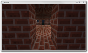 Mojang 公布的绊线图片,在夜晚测试一定距离外绊线的可见性。