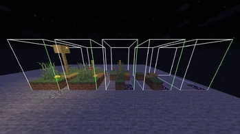 结构完整性对结构加载的影响,从左到右的结构完整性分别是1.0、0.7、0.5、0.3和0.0,使用同一个种子。