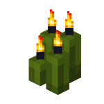 Four Green Candles (lit)