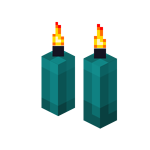 Two Cyan Candles (lit)