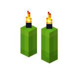 Two Lime Candles (lit)