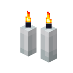 Two White Candles (lit)
