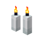 Two White Candles (lit)