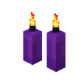 Two Purple Candles (lit)
