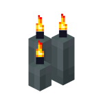 Three Gray Candles (lit)