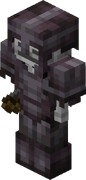 Skeleton in netherite armor