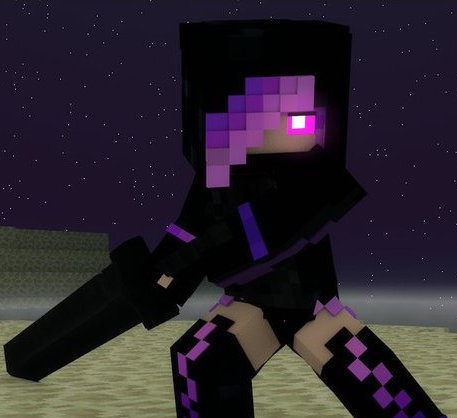 HoloMyth pose dramatically, facing the ENder Dragon (Minecraft