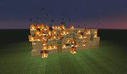 Our Minecraft Burning House Illustration