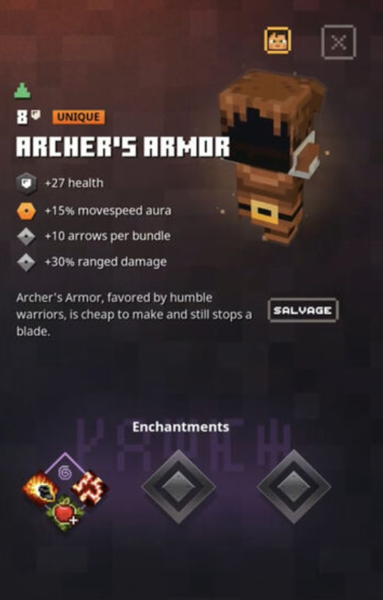Archer S Armor Minecraft Dungeons Wiki Fandom