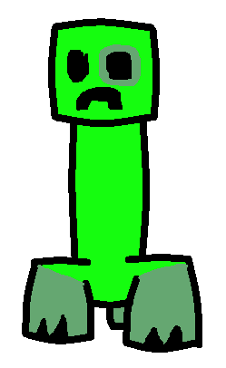 I always see green Creepers drawings. I don't think that Creeper is green.  I think that it is white/gray with lot of moss on it (Image from Fandom) :  r/Minecraft