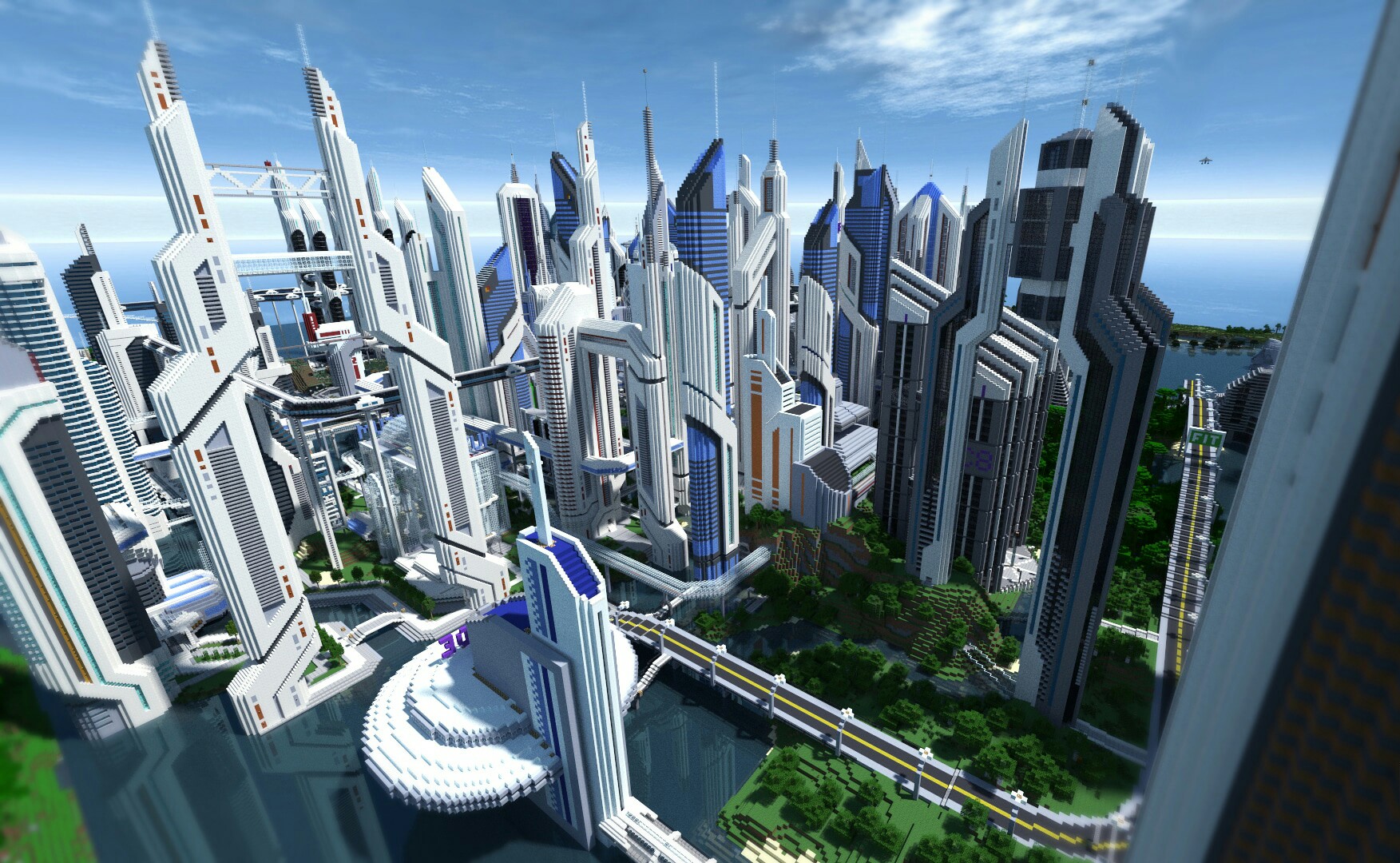 minecraft futuristic city