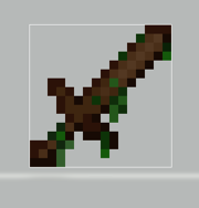 A Thaumaturgic Wooden Sword, a unique tool added to the game made by Thaumaturgic Wood.