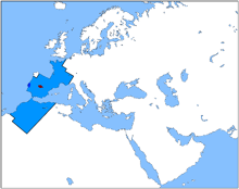 The Iberian Empire under the reign of King Xexekeli of Portugal. Notice that at the time, Old Madrid was an enclave