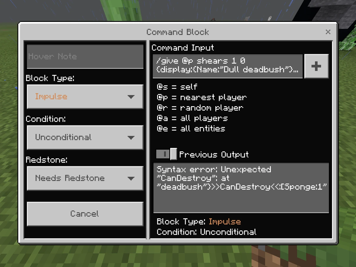 User blogJackson00/ How do the can break command Minecraft PE 1.14