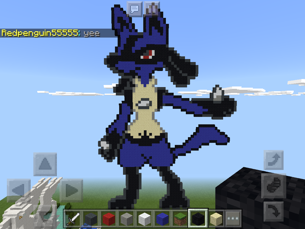 Shiny Lucario Pixel Art Minecraft Map