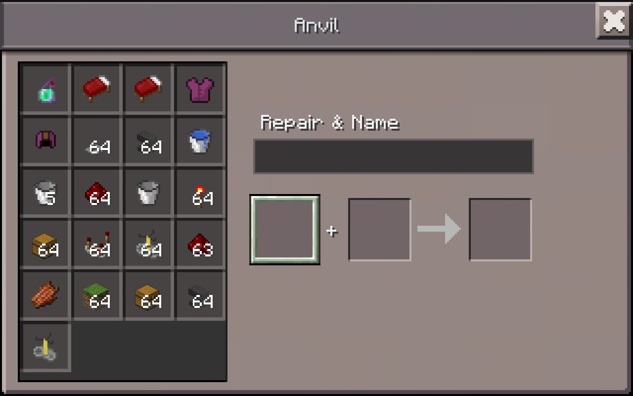 minecraft recipe for anvil