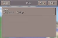 Minecraft singleplayer menu in Update 0.7.0