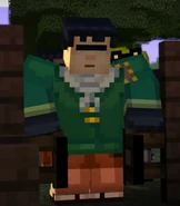 Axel trying to fit through the gate.