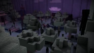 Wool World being invaded by endermen.