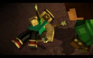 TorqueDawg shot by arrows.