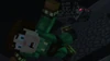 Jesse falling along with a spider in the Far Lands.