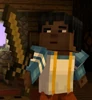 Male Jesse holding a Wooden Sword.