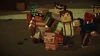 Jesse, Axel, and Reuben running past some Griefers.