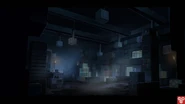 Concept art of Jack's ransacked shop.